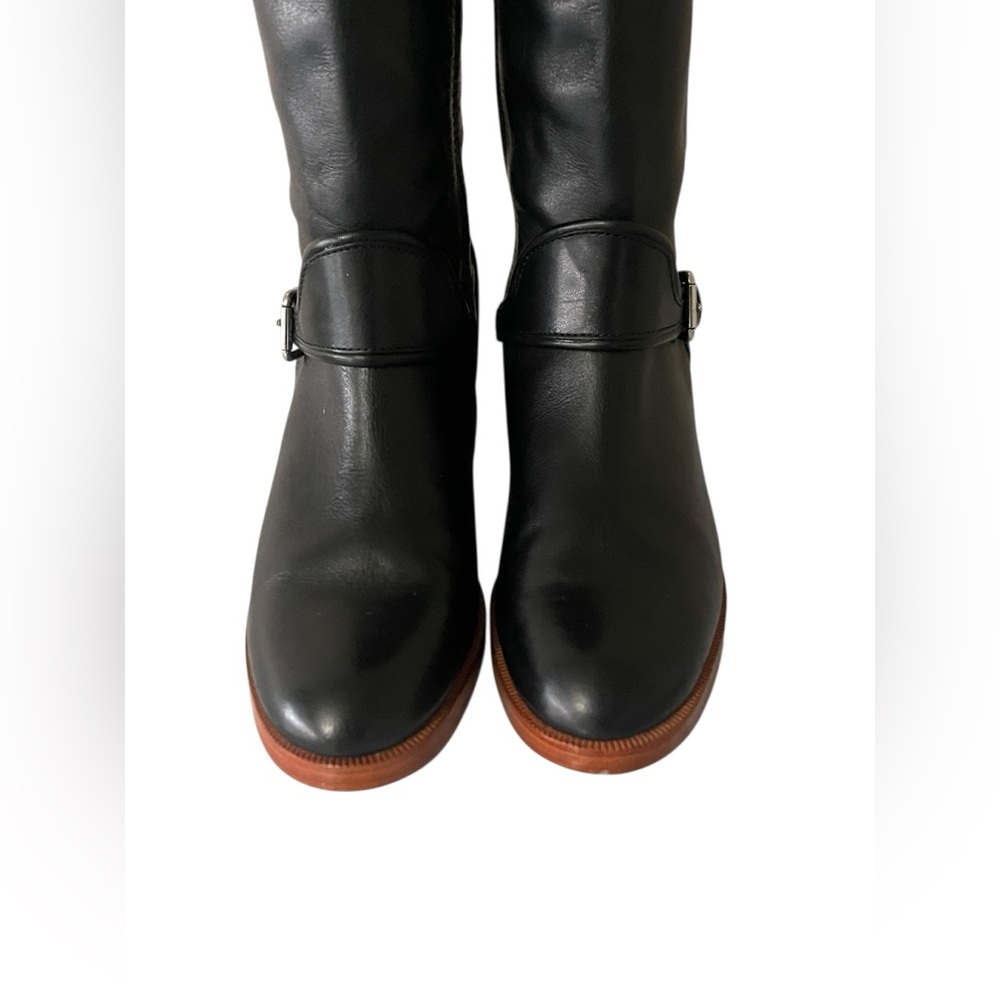 Coach Cecelia black leather riding boots size 8 B - Picture 3 of 11